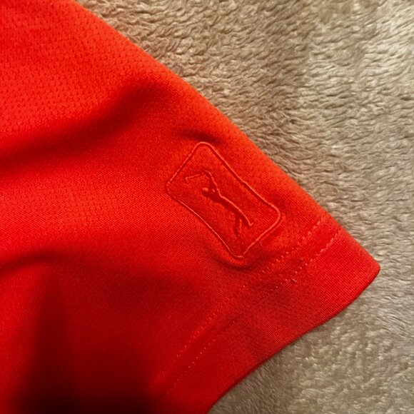 PGA Tour Men Large Coral Airflux 3 Button Collar Short Sleeve Active Golf‎ Polo - Picture 3 of 6